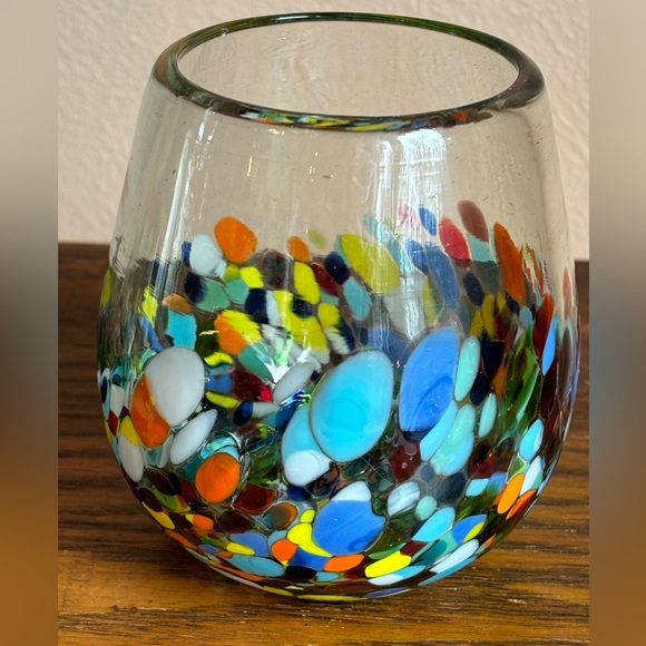 Confetti Handblown Wine Glasses -Pair - Picture 5 of 12